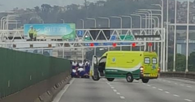 Resgate de cão provoca fechamento da ponte Rio-Niterói nos dois sentidos