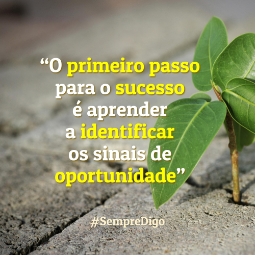 O primeiro passo para o sucesso é aprender a identificar os sinais de oportunidade.