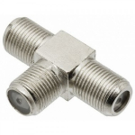 Divisor Coaxial Metálico tipo T Mini com 2 saídas de 75 Ohms