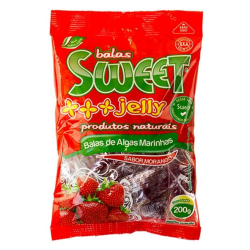 Balas de Algas Marinhas - Sabor Morango - Pacote 200g - Sweet Jelly