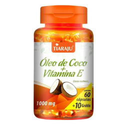 Óleo de Coco + Vitamina E - 60 Cápsulas + 10 de 1000mg - Tiaraju