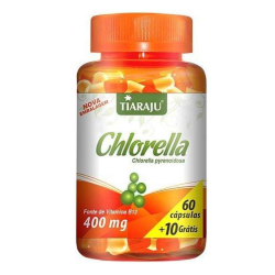 Chlorella - 60 Cápsulas + 10 de 400mg - Tiaraju