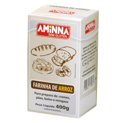 Farinha de Arroz Sem Glúten - Pacote 400g - Aminna