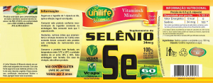 Selênio Quelato - 60 Cápsulas 500mg - Unilife