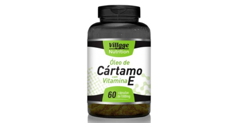 Óleo de Cártamo com Vitamina E - 60 Cápsulas de 1000mg - Village Nutrition