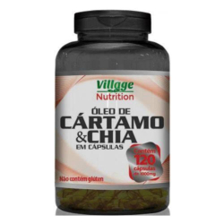 Óleo de Cártamo com Chia - 120 Cápsulas de 1g - Village Nutrition