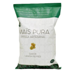 Pipoca Artesanal - Sabor Lemon Pepper - Pacote 50g -  Mais Pura