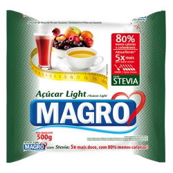 Açúcar Light com Stevia - Pacote 500g - Magro
