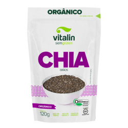 Chia Orgânica em grãos - Pacote 120g - Vitalin