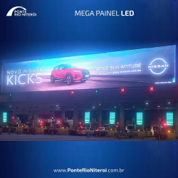 MEGA PAINEL LED da Ponte Rio-Niterói - praça do pedágio