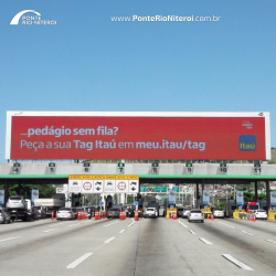 MEGA PAINEL LED da Ponte Rio-Niterói - praça do pedágio